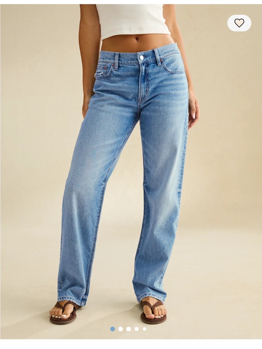 American Eagle Strigid Low-Rise Baggy Straight Jeans Blue Size 2 Short